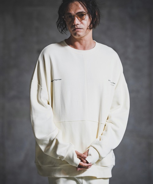 GLIMCLAP(グリムクラップ)の「msw1765-Point Graphic Sweat shirt スウェットプルオーバー(192-058-gla-cf)(スウェット・メンズ・ブラック/オフホワイト/ミックスグレー・S/M/L)」の4枚目の写真