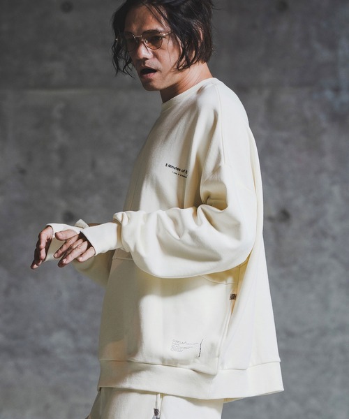 GLIMCLAP(グリムクラップ)の「msw1765-Point Graphic Sweat shirt スウェットプルオーバー(192-058-gla-cf)(スウェット・メンズ・ブラック/オフホワイト/ミックスグレー・S/M/L)」の5枚目の写真