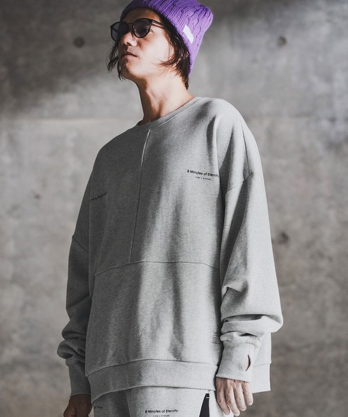 GLIMCLAP(グリムクラップ)の「msw1765-Point Graphic Sweat shirt スウェットプルオーバー(192-058-gla-cf)(スウェット・メンズ・ブラック/オフホワイト/ミックスグレー・S/M/L)」の10枚目の写真