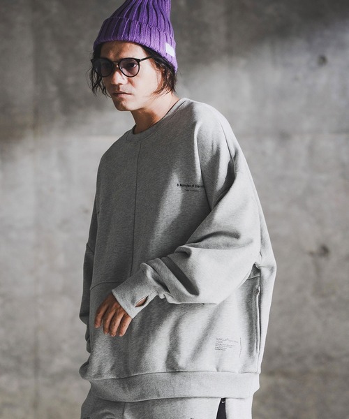 GLIMCLAP(グリムクラップ)の「msw1765-Point Graphic Sweat shirt スウェットプルオーバー(192-058-gla-cf)(スウェット・メンズ・ブラック/オフホワイト/ミックスグレー・S/M/L)」の11枚目の写真