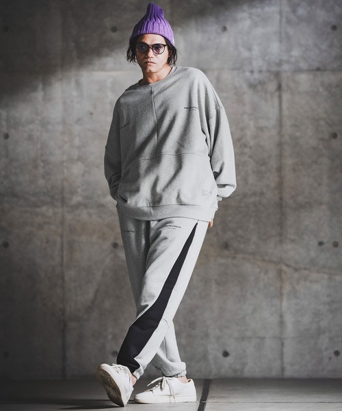 GLIMCLAP(グリムクラップ)の「msw1765-Point Graphic Sweat shirt スウェットプルオーバー(192-058-gla-cf)(スウェット・メンズ・ブラック/オフホワイト/ミックスグレー・S/M/L)」の12枚目の写真