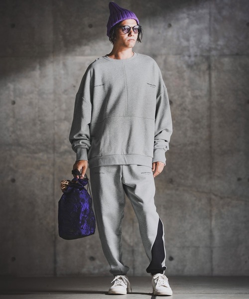 GLIMCLAP(グリムクラップ)の「msw1765-Point Graphic Sweat shirt スウェットプルオーバー(192-058-gla-cf)(スウェット・メンズ・ブラック/オフホワイト/ミックスグレー・S/M/L)」の13枚目の写真