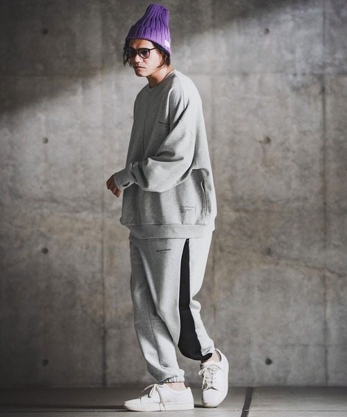 GLIMCLAP(グリムクラップ)の「msw1765-Point Graphic Sweat shirt スウェットプルオーバー(192-058-gla-cf)(スウェット・メンズ・ブラック/オフホワイト/ミックスグレー・S/M/L)」の14枚目の写真