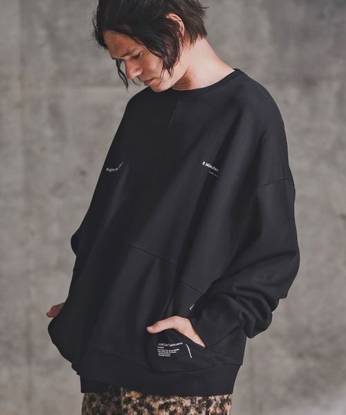 GLIMCLAP(グリムクラップ)の「msw1765-Point Graphic Sweat shirt スウェットプルオーバー(192-058-gla-cf)(スウェット・メンズ・ブラック/オフホワイト/ミックスグレー・S/M/L)」の16枚目の写真