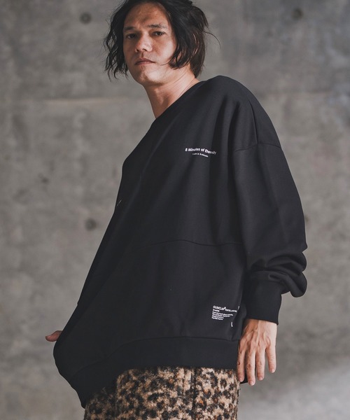 GLIMCLAP(グリムクラップ)の「msw1765-Point Graphic Sweat shirt スウェットプルオーバー(192-058-gla-cf)(スウェット・メンズ・ブラック/オフホワイト/ミックスグレー・S/M/L)」の17枚目の写真