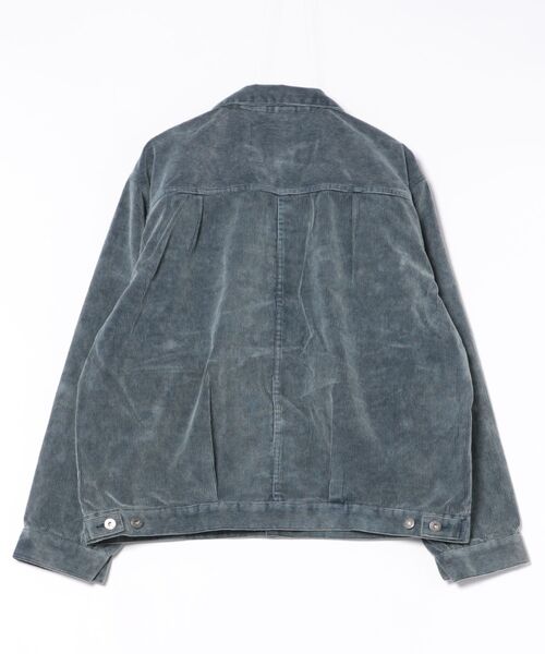 AOZORA（アオゾラ）の「AOZORA/アオゾラ　コーデユロイ ケミカルブリーチトラッカーJKT（ブルゾン・メンズ・オリーブ/インディゴブルー・MEDIUM/LARGE/X-LARGE）」の3枚目の写真
