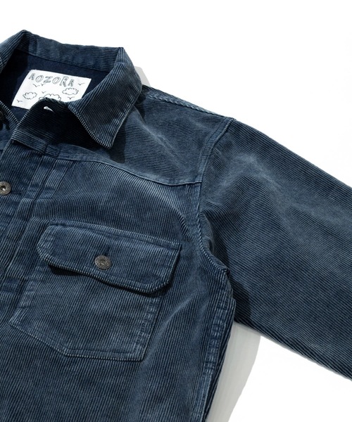 AOZORA（アオゾラ）の「AOZORA/アオゾラ　コーデユロイ ケミカルブリーチトラッカーJKT（ブルゾン・メンズ・オリーブ/インディゴブルー・MEDIUM/LARGE/X-LARGE）」の6枚目の写真
