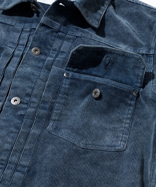 AOZORA（アオゾラ）の「AOZORA/アオゾラ　コーデユロイ ケミカルブリーチトラッカーJKT（ブルゾン・メンズ・オリーブ/インディゴブルー・MEDIUM/LARGE/X-LARGE）」の7枚目の写真