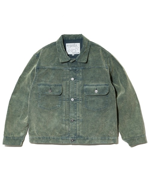 AOZORA（アオゾラ）の「AOZORA/アオゾラ　コーデユロイ ケミカルブリーチトラッカーJKT（ブルゾン・メンズ・オリーブ/インディゴブルー・MEDIUM/LARGE/X-LARGE）」の15枚目の写真