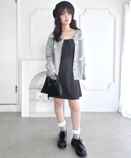 Loueme（ルエム）の「【チェック＆ドット】フロントリボンミニキャミワンピース（ワンピース・レディース・ブラウン/ブルー系その他/ブラック/グレー/ブラック系その他・FREE）」の15枚目の写真