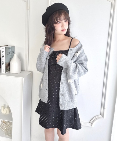Loueme（ルエム）の「【チェック＆ドット】フロントリボンミニキャミワンピース（ワンピース・レディース・ブラウン/ブルー系その他/ブラック/グレー/ブラック系その他・FREE）」の13枚目の写真