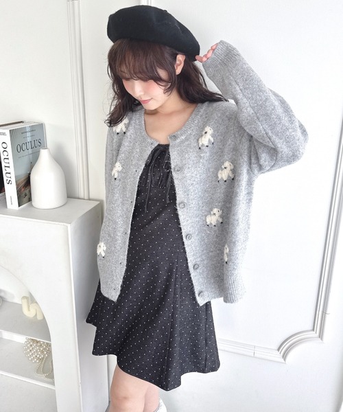 Loueme（ルエム）の「【チェック＆ドット】フロントリボンミニキャミワンピース（ワンピース・レディース・ブラウン/ブルー系その他/ブラック/グレー/ブラック系その他・FREE）」の11枚目の写真
