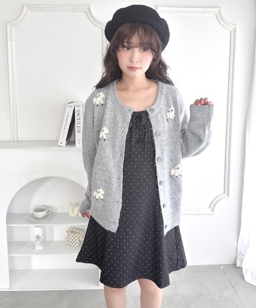 Loueme（ルエム）の「【チェック＆ドット】フロントリボンミニキャミワンピース（ワンピース・レディース・ブラウン/ブルー系その他/ブラック/グレー/ブラック系その他・FREE）」の12枚目の写真