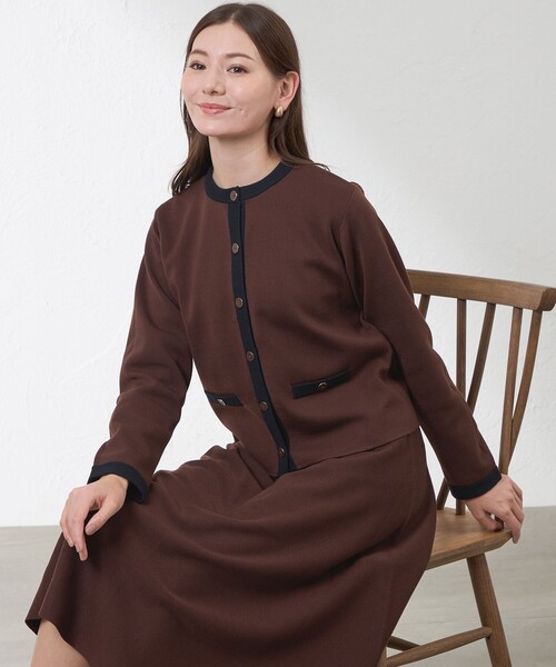 amaca(アマカ)の「【Anniversary Piece】光電子×ミラノリブニットジャケット(カーディガン/ボレロ・レディース・ダークネイビー/オフホワイト/ブラウン系その他5・40/38)」の17枚目の写真