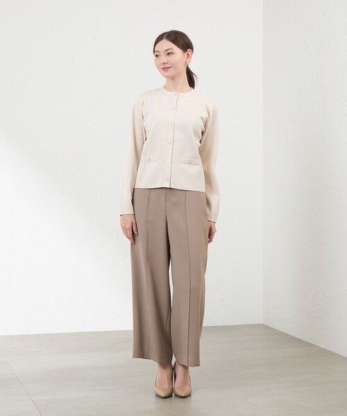 amaca(アマカ)の「【Anniversary Piece】光電子×ミラノリブニットジャケット(カーディガン/ボレロ・レディース・ダークネイビー/オフホワイト/ブラウン系その他5・40/38)」の16枚目の写真