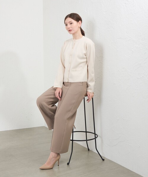 amaca(アマカ)の「【Anniversary Piece】光電子×ミラノリブニットジャケット(カーディガン/ボレロ・レディース・ダークネイビー/オフホワイト/ブラウン系その他5・40/38)」の15枚目の写真