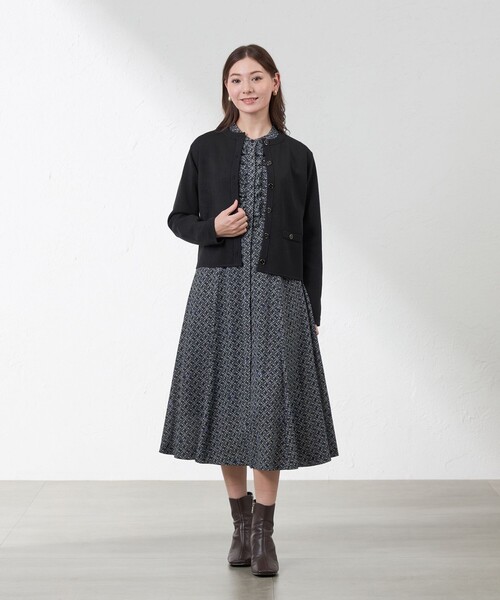 amaca(アマカ)の「【Anniversary Piece】光電子×ミラノリブニットジャケット(カーディガン/ボレロ・レディース・ダークネイビー/オフホワイト/ブラウン系その他5・40/38)」の14枚目の写真