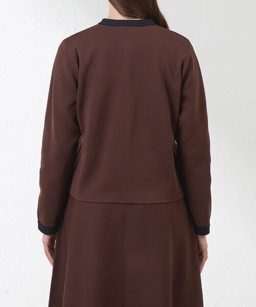 amaca(アマカ)の「【Anniversary Piece】光電子×ミラノリブニットジャケット(カーディガン/ボレロ・レディース・ダークネイビー/オフホワイト/ブラウン系その他5・40/38)」の9枚目の写真