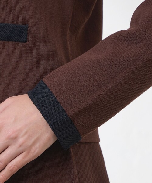 amaca(アマカ)の「【Anniversary Piece】光電子×ミラノリブニットジャケット(カーディガン/ボレロ・レディース・ダークネイビー/オフホワイト/ブラウン系その他5・40/38)」の8枚目の写真