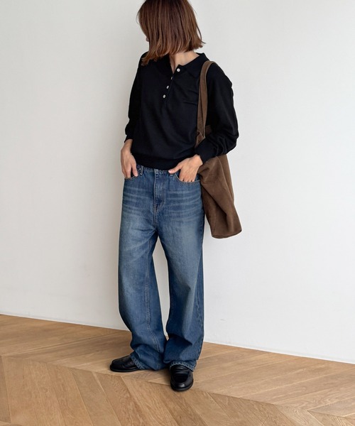 CANAL JEAN(キャナルジーン)の「El mar ウール混ポロニット(ニット/セーター・レディース・ブラック/ブラウン/グレー・ONE SIZE)」の14枚目の写真