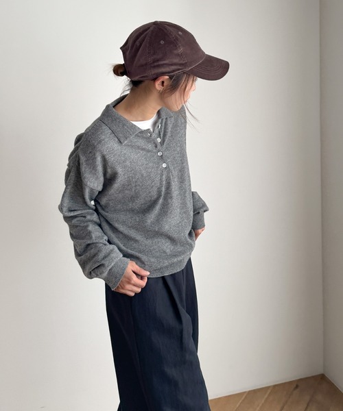 CANAL JEAN(キャナルジーン)の「El mar ウール混ポロニット(ニット/セーター・レディース・ブラック/ブラウン/グレー・ONE SIZE)」の12枚目の写真