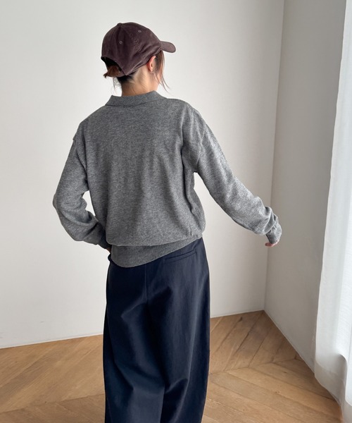 CANAL JEAN(キャナルジーン)の「El mar ウール混ポロニット(ニット/セーター・レディース・ブラック/ブラウン/グレー・ONE SIZE)」の15枚目の写真