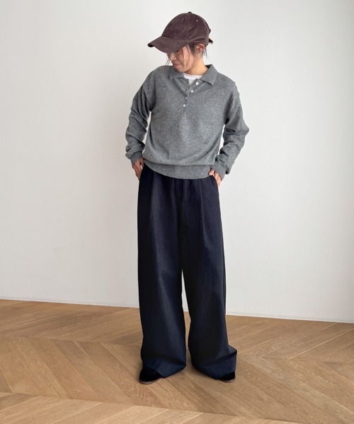 CANAL JEAN(キャナルジーン)の「El mar ウール混ポロニット(ニット/セーター・レディース・ブラック/ブラウン/グレー・ONE SIZE)」の9枚目の写真