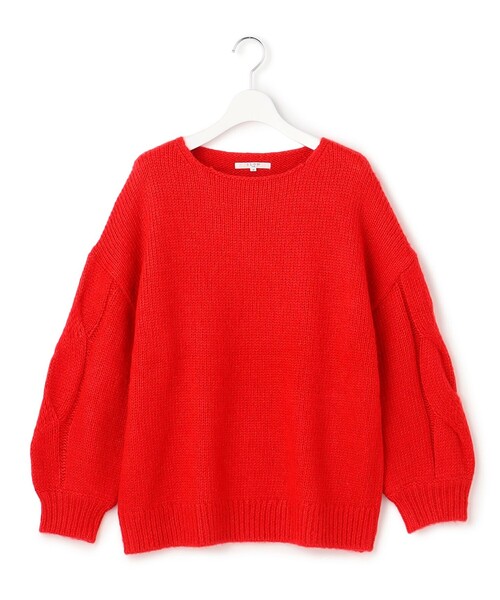 23区 L(ニジュウサンクオオキイサイズ)の「【SLOW/一部店舗限定】ケーブル 袖デザイン ニット(ニット/セーター・レディース・ベージュ系/グレー系/レッド系・44/46)」の8枚目の写真