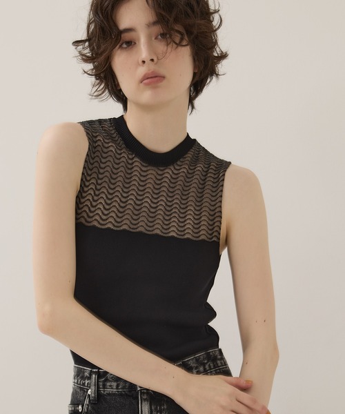 EMILY ODA(エミリーオダ)の「【EMILYODA/エミリーオダ】Crew Neck Bodysuit/クルーネックボディスーツ(ニット/セーター・レディース・ライトブルー/ブラック・FREE)」の8枚目の写真