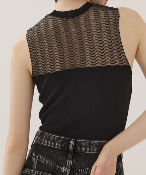 EMILY ODA(エミリーオダ)の「【EMILYODA/エミリーオダ】Crew Neck Bodysuit/クルーネックボディスーツ(ニット/セーター・レディース・ライトブルー/ブラック・FREE)」の14枚目の写真