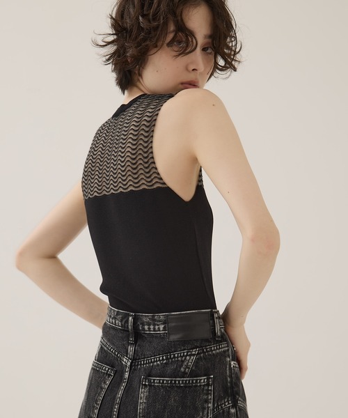 EMILY ODA(エミリーオダ)の「【EMILYODA/エミリーオダ】Crew Neck Bodysuit/クルーネックボディスーツ(ニット/セーター・レディース・ライトブルー/ブラック・FREE)」の10枚目の写真