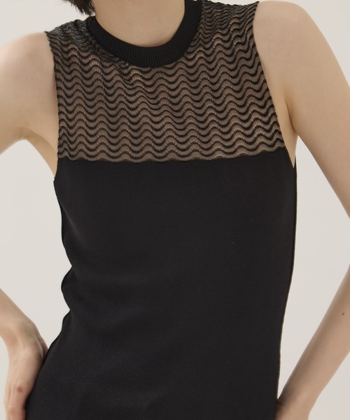 EMILY ODA(エミリーオダ)の「【EMILYODA/エミリーオダ】Crew Neck Bodysuit/クルーネックボディスーツ(ニット/セーター・レディース・ライトブルー/ブラック・FREE)」の12枚目の写真