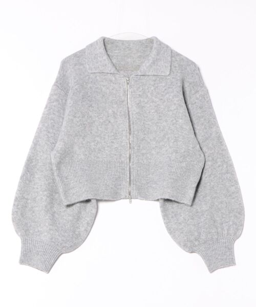 STYLEBLOCK（スタイルブロック）の「無地ジャガードニットWジップカーディガン（カーディガン/ボレロ・レディース・ネイビー/アイボリー/グレイッシュベージュ/ブラック/グレー・M）」の3枚目の写真