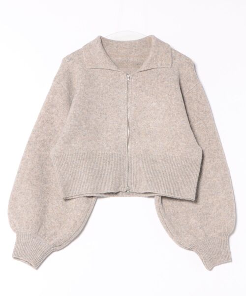 STYLEBLOCK（スタイルブロック）の「無地ジャガードニットWジップカーディガン（カーディガン/ボレロ・レディース・ネイビー/アイボリー/グレイッシュベージュ/ブラック/グレー・M）」の7枚目の写真