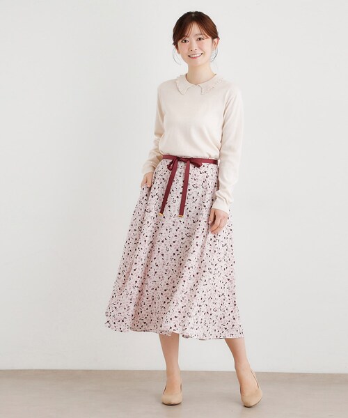 LAURA ASHLEY(ローラアシュレイ)の「【洗える/同柄アイテムあり】トゥワイダル チューリップス柄スカート(スカート・レディース・ベージュ系/ネイビー系・40/38)」の15枚目の写真