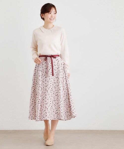 LAURA ASHLEY(ローラアシュレイ)の「【洗える/同柄アイテムあり】トゥワイダル チューリップス柄スカート(スカート・レディース・ベージュ系/ネイビー系・40/38)」の14枚目の写真