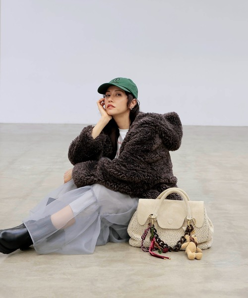 Jines（ジネス）の「ミミクリーシーファーフードブルゾン（ブルゾン・レディース・ダークブラウン/ベージュ・38）」の4枚目の写真