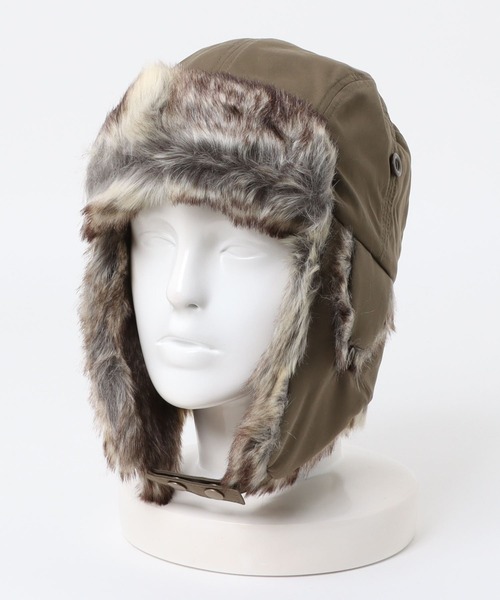 DOUBLE NAME（ダブルネーム）の「ウォッシャブルファーフライトキャップ（キャップ・レディース・ブラウン/ブラック/グレー・FREE）」の14枚目の写真