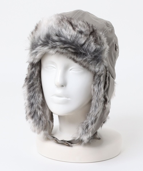 DOUBLE NAME（ダブルネーム）の「ウォッシャブルファーフライトキャップ（キャップ・レディース・ブラウン/ブラック/グレー・FREE）」の15枚目の写真