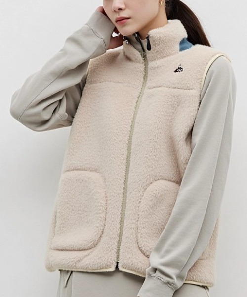 セール】2025AW LOGOS/ロゴス シャギーボア ワンポイント刺繍 スタンド