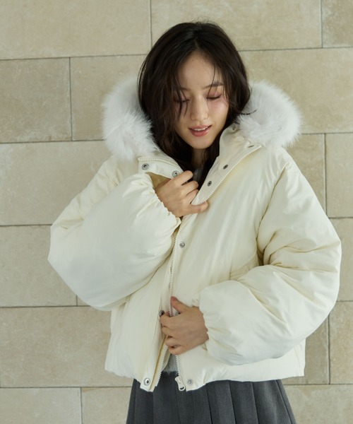 2wayファーフードショート中綿ブルゾン（ブルゾン）｜archives