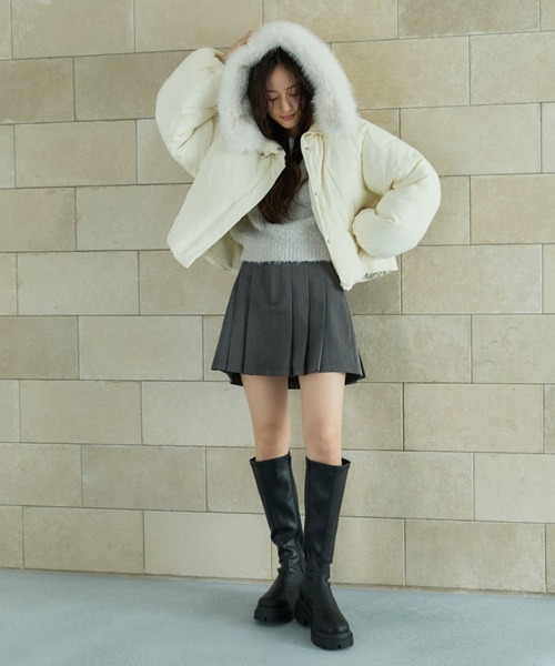 archives（アルシーヴ）の「２ｗａｙファーフードショート中綿ブルゾン（ブルゾン・レディース・アイボリー/ブラック・MEDIUM）」の12枚目の写真