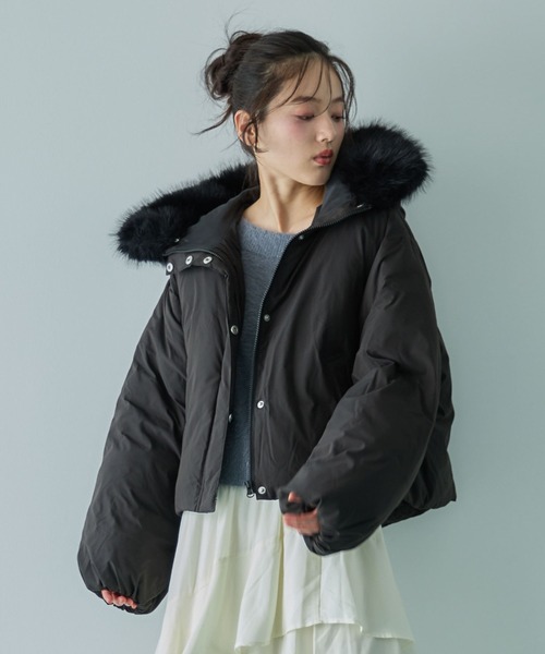 LONDONFOG ファー中綿ジャケット　aria ファーブルゾン　2点おまとめ セール】2wayファーフードショート中綿ブルゾン（ブルゾン