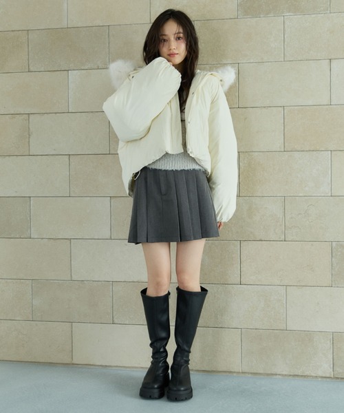 archives（アルシーヴ）の「２ｗａｙファーフードショート中綿ブルゾン（ブルゾン・レディース・アイボリー/ブラック・MEDIUM）」の10枚目の写真