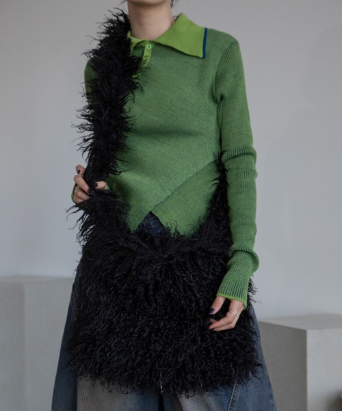 VACANCY（ヴァカンシー）の「ミックスフェイクファーショルダーバック（ショルダーバッグ・レディース・ブラック/アイボリー/ブラウン・FREE）」の3枚目の写真