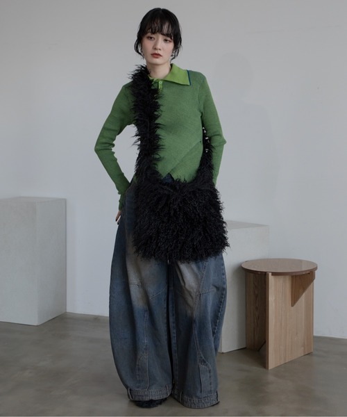 VACANCY（ヴァカンシー）の「ミックスフェイクファーショルダーバック（ショルダーバッグ・レディース・ブラック/アイボリー/ブラウン・FREE）」の7枚目の写真