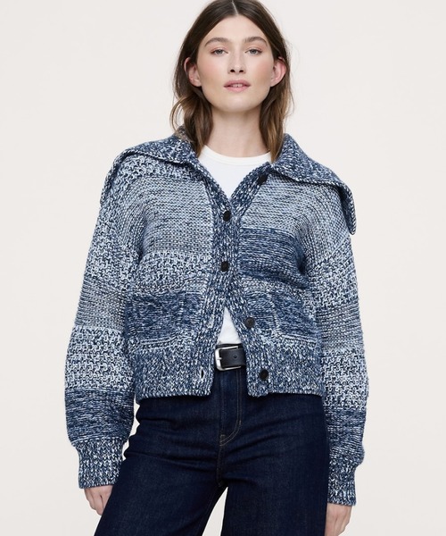 Banana Republic(バナナリパブリック)の「スペースダイ コットン ウール カーディガン(カーディガン/ボレロ・レディース・ブルー・XS/M/S/L)」の1枚目の写真