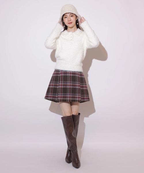 Rirandture(リランドチュール)の「パールビジュー衿フェザーニット(ニット/セーター・レディース・ホワイト/ピンク/ミント・2)」の20枚目の写真