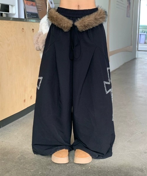 DEVICE(デバイス)の「ウエスト ファー クロス ルーズ パンツ(その他パンツ・レディース・ブラック・FREE)」の12枚目の写真