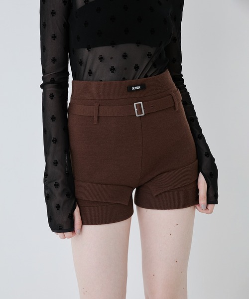 SORIN(ソリン )の「Double Rib Knit Short Pants/ダブルリブニットショートパンツ(その他パンツ・レディース・ブラウン/ライム/ダークグレー・38)」の3枚目の写真